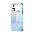 For Xiaomi Poco M4 Pro Gradient Glitter Powder Electroplated Phone Case(Blue)