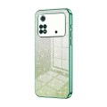 For Xiaomi Poco M4 Pro Gradient Glitter Powder Electroplated Phone Case(Green)