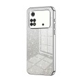 For Xiaomi Poco M4 Pro Gradient Glitter Powder Electroplated Phone Case(Silver)