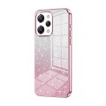 For Xiaomi Redmi 12 / Redmi Note 12R Gradient Glitter Powder Electroplated Phone Case(Pink)