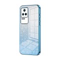 For Xiaomi Redmi K40S / Poco F4 Gradient Glitter Powder Electroplated Phone Case(Blue)