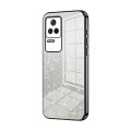 For Xiaomi Redmi K40S / Poco F4 Gradient Glitter Powder Electroplated Phone Case(Black)