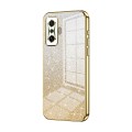 For Xiaomi Redmi K50 Gaming / Poco F4 GT Gradient Glitter Powder Electroplated Phone Case(Gold)