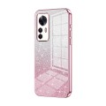 For Xiaomi Redmi K50 Ultra / Xiaomi 12T Gradient Glitter Powder Electroplated Phone Case(Pink)