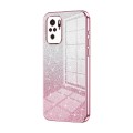 For Xiaomi Redmi Note 10/Note 10S Gradient Glitter Powder Electroplated Phone Case(Pink)