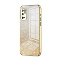 For Xiaomi Redmi Note 10 5G / Note 10T 5G Gradient Glitter Powder Electroplated Phone Case(Gold)