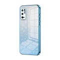 For Xiaomi Redmi Note 10 5G / Note 10T 5G Gradient Glitter Powder Electroplated Phone Case(Blue)