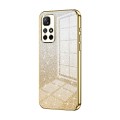 For Xiaomi Redmi Note 11T 5G/Note 11S 5G Gradient Glitter Powder Electroplated Phone Case(Gold)