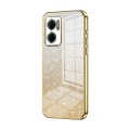 For Xiaomi Redmi Note 11E / Redmi 10 5G Gradient Glitter Powder Electroplated Phone Case(Gold)