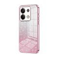 For Xiaomi Redmi Note 13 5G Gradient Glitter Powder Electroplated Phone Case(Pink)