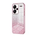 For Xiaomi Redmi Note 13 Pro+ Gradient Glitter Powder Electroplated Phone Case(Pink)