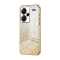 For Xiaomi Redmi Note 13 Pro+ Gradient Glitter Powder Electroplated Phone Case(Gold)