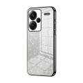 For Xiaomi Redmi Note 13 Pro+ Gradient Glitter Powder Electroplated Phone Case(Black)