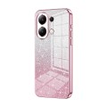 For Xiaomi Redmi Note 13 4G Gradient Glitter Powder Electroplated Phone Case(Pink)