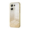 For Xiaomi Redmi Note 13 4G Gradient Glitter Powder Electroplated Phone Case(Gold)