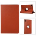 For Lenovo Tab M11 / Xiaoxin Pad 11 2024 360 Degree Rotation Litchi Texture Leather Tablet Case(Brow