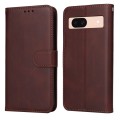 For Google Pixel 8a Classic Calf Texture Flip Leather Phone Case(Brown)