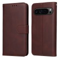 For Google Pixel 9 Pro Classic Calf Texture Flip Leather Phone Case(Brown)