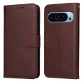 For Google Pixel 9 Classic Calf Texture Flip Leather Phone Case(Brown)
