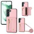 For Samsung Galaxy S22+ DF-09 Crossbody Litchi texture Card Bag Design PU Phone Case(Pink)
