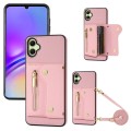For Samsung Galaxy A05 DF-09 Crossbody Litchi texture Card Bag Design PU Phone Case(Pink)