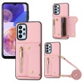 For Samsung Galaxy A05S DF-09 Crossbody Litchi texture Card Bag Design PU Phone Case(Pink)