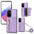 For Samsung Galaxy A32 4G DF-09 Crossbody Litchi texture Card Bag Design PU Phone Case(Purple)