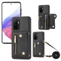 For Samsung Galaxy A32 4G DF-09 Crossbody Litchi texture Card Bag Design PU Phone Case(Black)