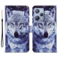 For Blackview A53 Pro Painted Pattern Horizontal Flip Leather Phone Case(White Wolf)