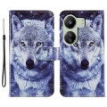 For Xiaomi Redmi 13C 4G Painted Pattern Horizontal Flip Leather Phone Case(White Wolf)