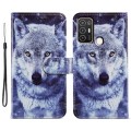 For ZTE Blade A52 Painted Pattern Horizontal Flip Leather Phone Case(White Wolf)