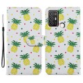 For ZTE Blade A52 Painted Pattern Horizontal Flip Leather Phone Case(Pineapple)