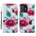 For ZTE Blade A73 4G Painted Pattern Horizontal Flip Leather Phone Case(Peacock Flower)