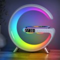 N69-1 Smart Bluetooth Speaker with Wireless Charger & Alarm Clock & Ambient Light, Support APP(White
