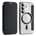 For Samsung Galaxy S24 5G MagSafe Magnetic RFID Anti-theft Leather Phone Case(Black)