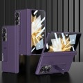 For Honor Magic V2 GKK Integrated Magnetic Hinge Flip Leather Phone Case with Holder(Purple)