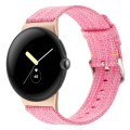 For Google Pixel Watch 2 / Pixel Watch Nylon Canvas Watch Band(Pink)