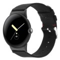 For Google Pixel Watch 2 / Pixel Watch Nylon Canvas Watch Band(Black)