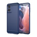 For Motorola Moto G Play 2024 Brushed Texture Carbon Fiber TPU Phone Case(Blue)