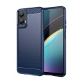 For Motorola Moto G 5G 2024 Brushed Texture Carbon Fiber TPU Phone Case(Blue)