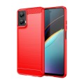 For Motorola Moto G 5G 2024 Brushed Texture Carbon Fiber TPU Phone Case(Red)