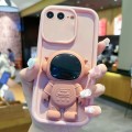 For iPhone 7 Plus / 8 Plus Astronaut 3D Relief Holder TPU + PC Full Coverage Phone Case(Pink)