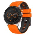 For Garmin Fenix 7 Twill Two Color Quick Release Silicone Watch Band(Orange Black)