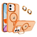 For iPhone 11 Invisible Lens Holder MagSafe Phone Case(Orange)
