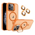For iPhone 11 Pro Invisible Lens Holder MagSafe Phone Case(Orange)
