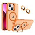 For iPhone 13 Invisible Lens Holder MagSafe Phone Case(Orange)