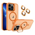For iPhone 13 Pro Invisible Lens Holder MagSafe Phone Case(Orange)