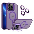 For iPhone 13 Pro Invisible Lens Holder MagSafe Phone Case(Dark Purple)