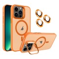 For iPhone 13 Pro Max Invisible Lens Holder MagSafe Phone Case(Orange)