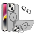For iPhone 14 Plus Invisible Lens Holder MagSafe Phone Case(Grey)